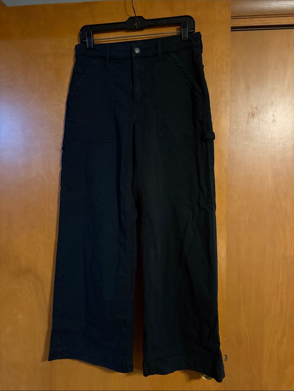 American Eagle Outfitters Black Wide-Leg Utility Pants